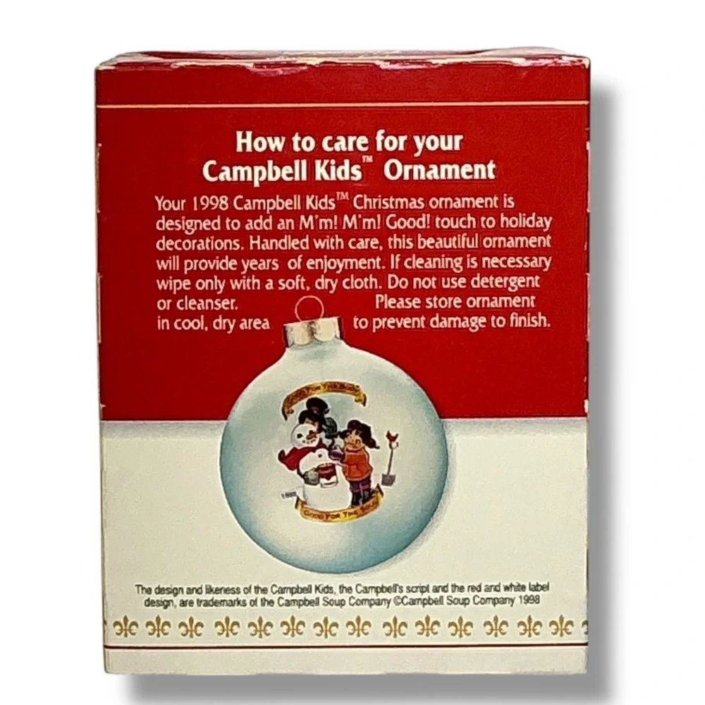 Campbell's Soup Kids 1998 Collector's Edition glass ball ornament Original Box